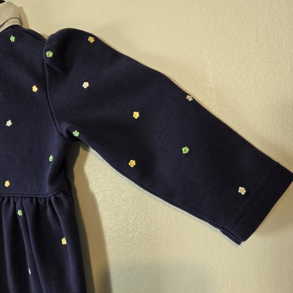 Vintage Gymboree Navy Blue Embroidered Ditsy Floral Jumpsuit Size 18-24 Months - Picture 6 of 13